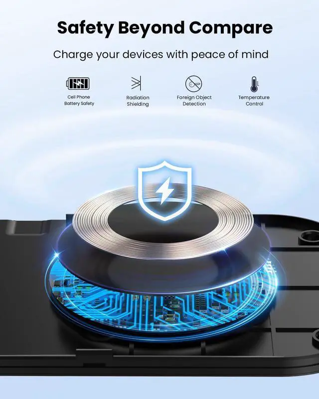 Alt view image 11 of 14 - Wireless Charger, 10W Max Dual Charging Pad for iPhone 17/16/15/14/13/12/11/XR/X/8, Airpods 4/3/2/Pro, Samsung Galaxy S25/S24/S23/S22/S21, QC 24W Adapter, Charging Adapter