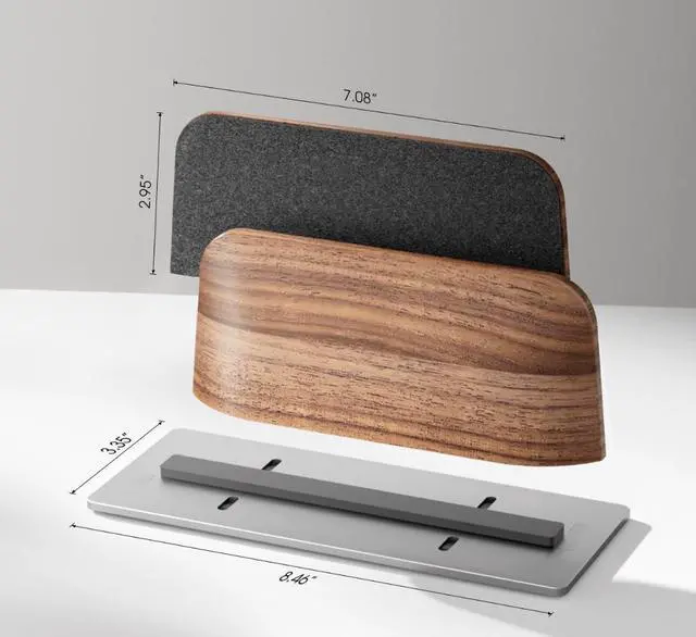 Alt view image 13 of 14 - Vertical Laptop Stand for Desk, Laptop Holder to Dock MacBook, MacBook Pro and Other Laptops, Black Walnut Wood
