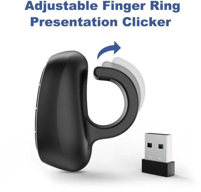 Alt view image 12 of 14 - Presentation Clicker PowerPoint Wireless Presenter Remote: Laser Pointer Computer Clickers, Hyperlink Finger Ring Project Power Point PPT Clicker for Mac Laptop Office, Slideshow Google Slide Advancer