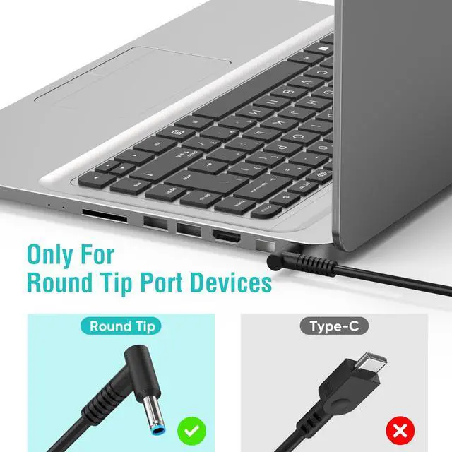 Alt view image 11 of 14 - Compatible with HP 65W 45w Laptop Charger Fit for HP Pavilion x360 14 15 17 Envy 13 15 X360 Elitebook 840 G5 Zbook 14u G4 G5 15u 15 G3 ProBook Spectre 19.5V/3.33A AC Adapter