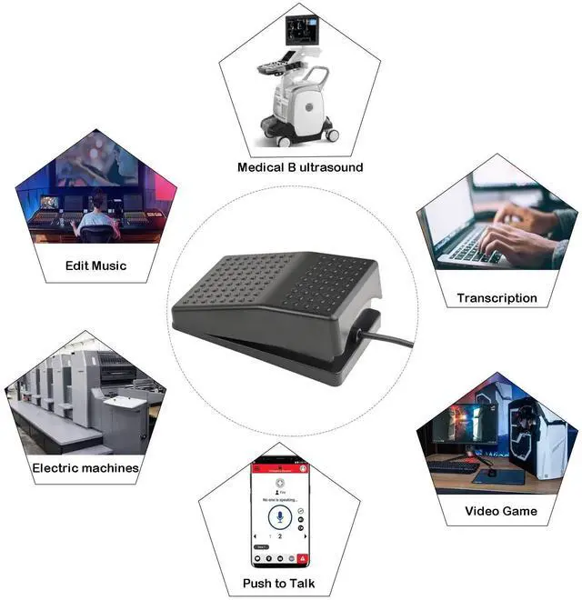 Alt view image 12 of 14 - Upgraded USB Foot Switch Single Pedal Mechanical Control Footswitch Map Mouse Keyboard Hotkey Combination Key Press Simulator Program Page Turner Game Transcription HID