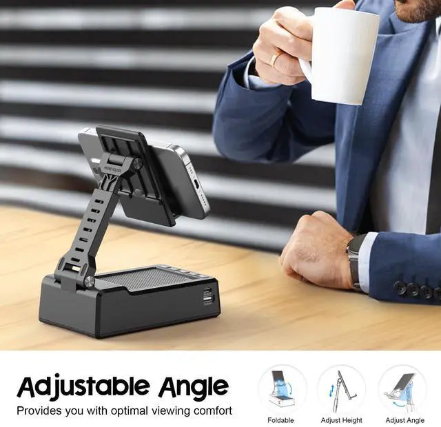 Alt view image 11 of 14 - Gifts for Men Women,Adjustable Cell Phone Stand with Bluetooth Speaker and Charging Function,Cool Tech Gadgets Gift Idea for Dad Mom Birthday