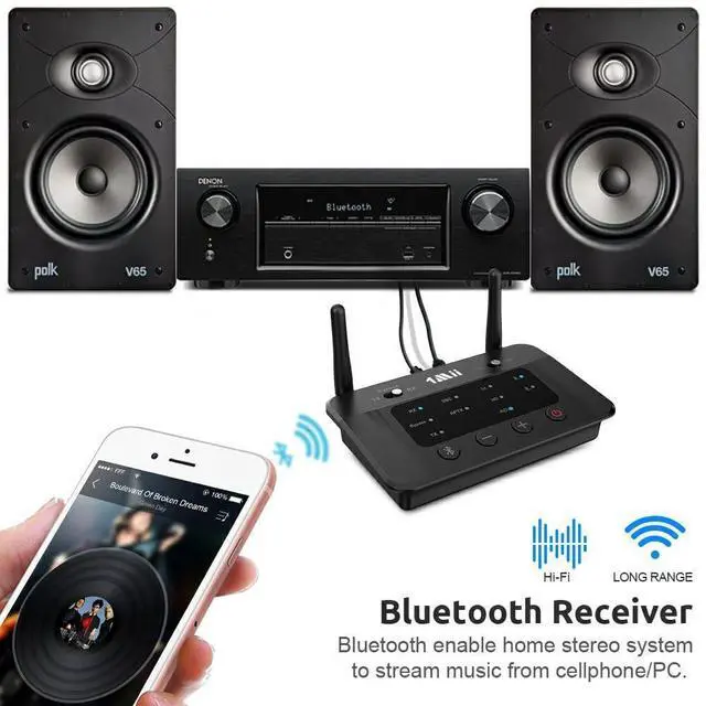 Alt view image 10 of 11 - B03 Bluetooth 5.3 Transmitter Receiver for TV Home Stereo BT Headphones, aptX Low Latency/Adaptive/HD Bluetooth Audio Adapter, Splitter for Wired & Wireless, Optical RCA AUX 3.5mm Inputs/Outputs