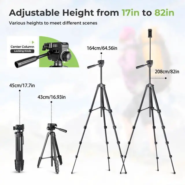 Alt view image 9 of 14 - Phone Tripod, 82" Tripod for iPhone with Flexible Gooseneck, Wireless Remote and Phone Holder, Extendable Cell Phone&Camera Tripod Stand for Selfies/Video Recording/Live Streaming/Vlogging