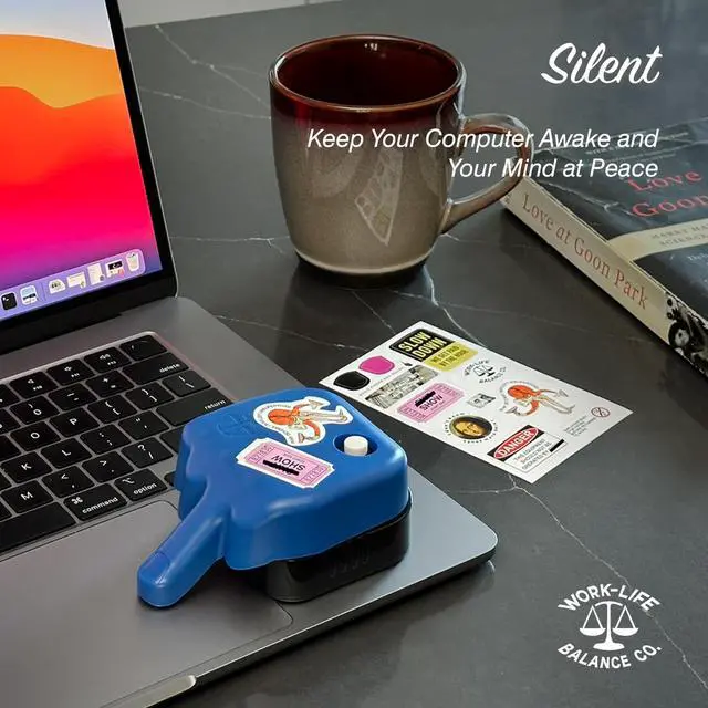 Alt view image 13 of 14 - Mouse Trackpad Jiggler - Undetectable Mechanical Moving Device for Laptop, Cordless Device, Automatic Shaker to Keep Screen Active for WFH, Remote Work Essential - Blue