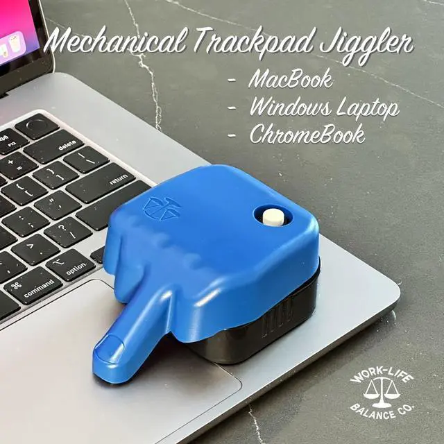 Alt view image 14 of 14 - Mouse Trackpad Jiggler - Undetectable Mechanical Moving Device for Laptop, Cordless Device, Automatic Shaker to Keep Screen Active for WFH, Remote Work Essential - Blue