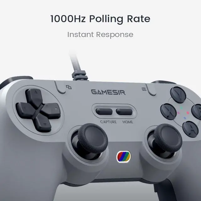 Alt view image 10 of 12 - Wired Game Controller For Switch, Android, iOS, PC, Steam With Retro 90s Design, Hall Effect Sticks, 1000Hz Polling Rate, Dual Rumble Motors, Mappable Back Buttons, Ultra-Low Latency