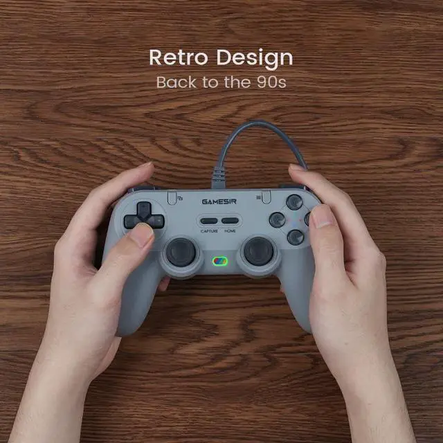 Alt view image 9 of 12 - Wired Game Controller For Switch, Android, iOS, PC, Steam With Retro 90s Design, Hall Effect Sticks, 1000Hz Polling Rate, Dual Rumble Motors, Mappable Back Buttons, Ultra-Low Latency