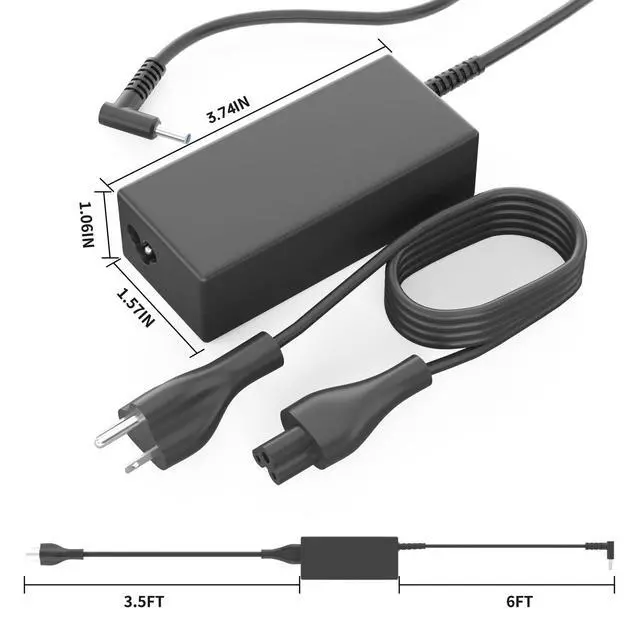 Alt view image 13 of 14 - 45W 19.5V 2.31A 741727-001 Laptop Charger Compatible with HP is 13252 213349-009 Pavilion 15 Notebook 740015-003 741553-850 HSTNN-DA40 TPN-LA15 Blue Tip Smart AC Power Adapter