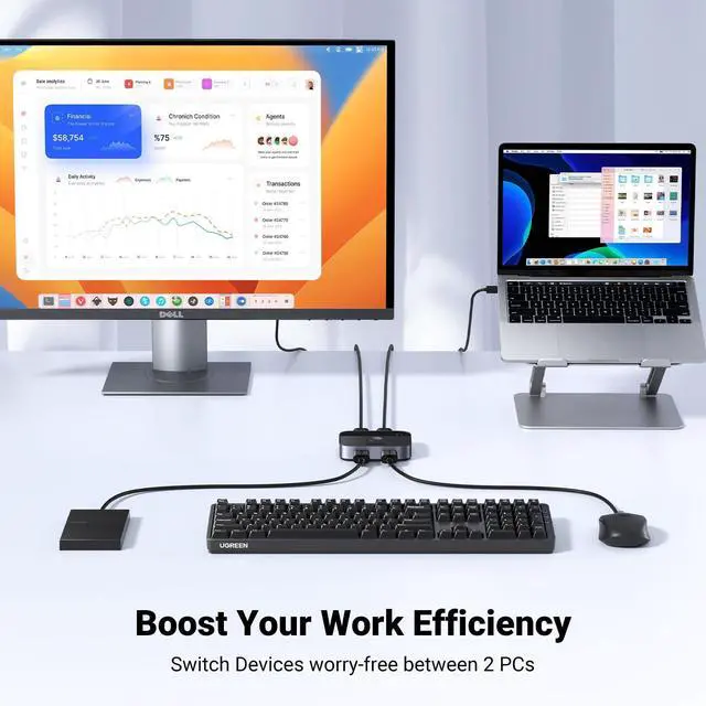 Alt view image 11 of 14 - USB 3.0 Switch 2 in 2 Out, USB Switcher 2 Computers Sharing Keyboard and Mouse Printer Scanner Webcam, Printer Splitter for 2 Computers, 2 Port USB Selector Switch with 2 USB3.0 Cables