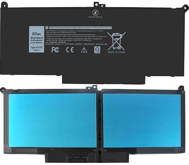 Alt view image 9 of 12 - 7480 7490 F3YGT Laptop Battery Replacement for Dell Latitude 7280 7390 7380 7290 7480 7490 P29S002 P73G002 Series DM3WC DM6WC KG7VF P73G 451-BBYE 453-BBCF 2X39G 60WH 7.6V.