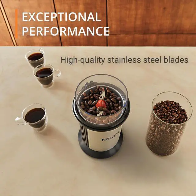 Alt view image 10 of 14 - Electric Blade Coffee Grinder 1.6 Oz, Adjustable Coarse to Fine for the Perfect Espresso, Grind Coffee Beans, Spices & Herbs, Removable Dishwasher Safe Bowl, Stainless Steel