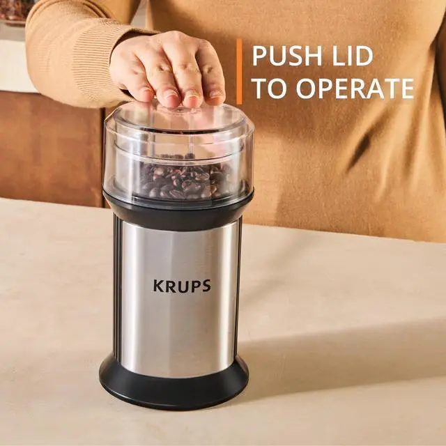 Alt view image 11 of 14 - Electric Blade Coffee Grinder 1.6 Oz, Adjustable Coarse to Fine for the Perfect Espresso, Grind Coffee Beans, Spices & Herbs, Removable Dishwasher Safe Bowl, Stainless Steel