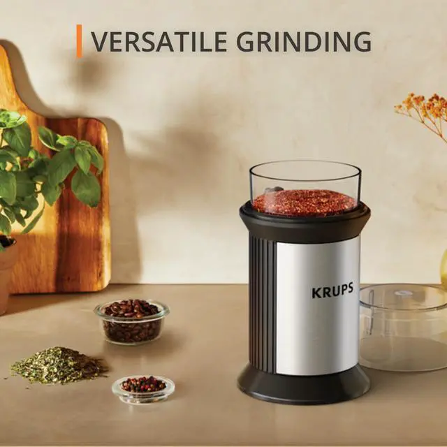 Alt view image 12 of 14 - Electric Blade Coffee Grinder 1.6 Oz, Adjustable Coarse to Fine for the Perfect Espresso, Grind Coffee Beans, Spices & Herbs, Removable Dishwasher Safe Bowl, Stainless Steel