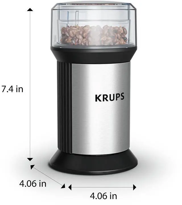 Alt view image 14 of 14 - Electric Blade Coffee Grinder 1.6 Oz, Adjustable Coarse to Fine for the Perfect Espresso, Grind Coffee Beans, Spices & Herbs, Removable Dishwasher Safe Bowl, Stainless Steel