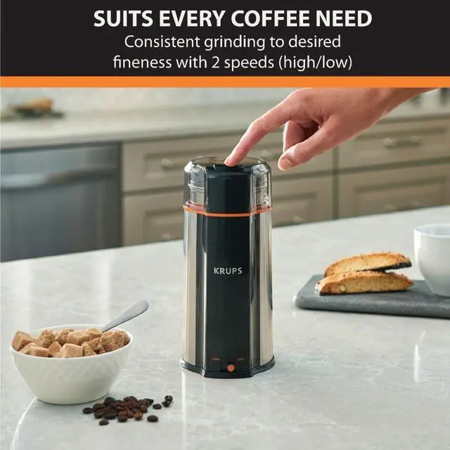 Alt view image 9 of 14 - 3oz Coffee Grinder, Ultimate Silent Vortex Plastic and Stainless Steel Grinder with Removable Bowl Mess-Free, 8 Times Quieter, 2 Speeds 240 Watts,Dry Herbs,Dishwasher Safe,12 cups ground Silver