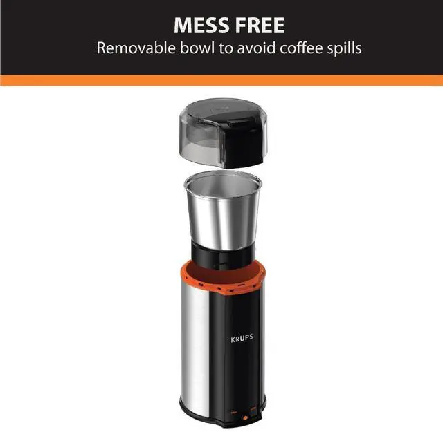 Alt view image 10 of 14 - 3oz Coffee Grinder, Ultimate Silent Vortex Plastic and Stainless Steel Grinder with Removable Bowl Mess-Free, 8 Times Quieter, 2 Speeds 240 Watts,Dry Herbs,Dishwasher Safe,12 cups ground Silver