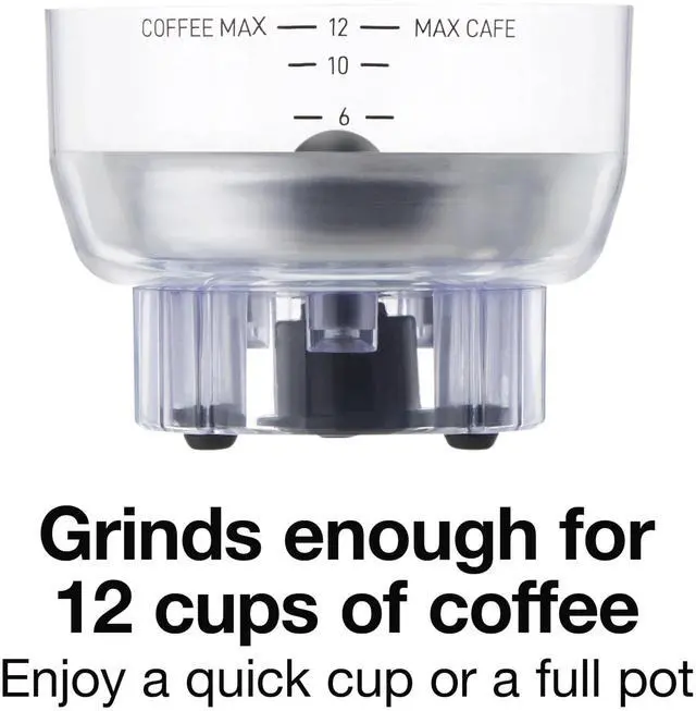 Alt view image 8 of 10 - Sound Shield Electric Coffee Grinder for Quiet Grinding, Stainless Steel Blades, Beans, Spices and More, 12 Cups, Black (80402)