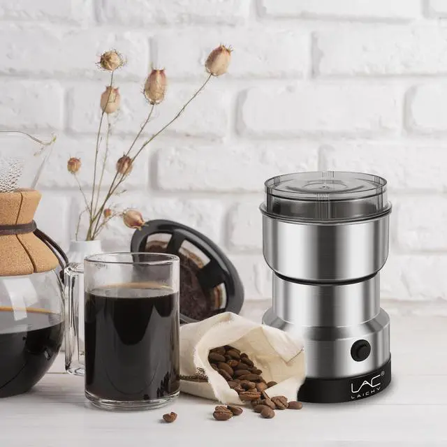 Alt view image 9 of 14 - Coffee Grinder Electric & Spice Grinder, 150W Fast Grinding with Stainless Steel Blades | for Coffee Beans, Spices, Seeds, Herbs | Dry Food Mill | Mini Kitchen Grinder (Handheld)