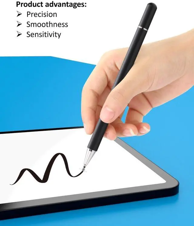 Alt view image 9 of 14 - 2-in-1 Stylus Pen for Samsung Galaxy Tab A11/A11+/A9+/A9/A8/A8 Plus/A7/A7 Lite, Stylus for iPad Pro/iPhone/Fire HD/Surface Tables All Touch Devices (Black)