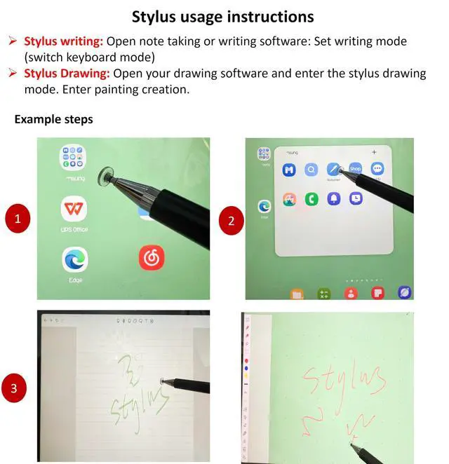 Alt view image 11 of 14 - 2-in-1 Stylus Pen for Samsung Galaxy Tab A11/A11+/A9+/A9/A8/A8 Plus/A7/A7 Lite, Stylus for iPad Pro/iPhone/Fire HD/Surface Tables All Touch Devices (Black)