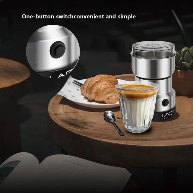 Alt view image 13 of 14 - Coffee Grinder Electric & Spice Grinder, 150W Fast Grinding with Stainless Steel Blades | for Coffee Beans, Spices, Seeds, Herbs | Dry Food Mill | Mini Kitchen Grinder (Handheld)