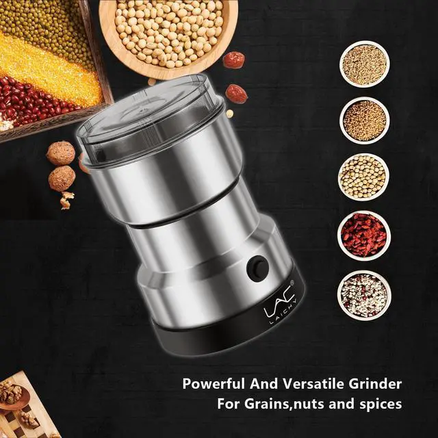 Alt view image 14 of 14 - Coffee Grinder Electric & Spice Grinder, 150W Fast Grinding with Stainless Steel Blades | for Coffee Beans, Spices, Seeds, Herbs | Dry Food Mill | Mini Kitchen Grinder (Handheld)