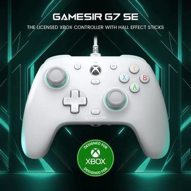 Alt view image 9 of 14 - G7 SE Wired Xbox Controller with Hall Effect Joysticks and Hall Triggers, Works with Xbox Series X|S, Xbox One, Windows 10/11 PC, Officially Licensed for Xbox, 1000hz, Mappable Back Buttons(White)
