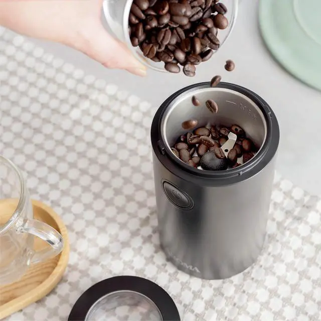 Alt view image 12 of 12 - Housewares Mini Coffee Grinder and Electric Herb Grinder with 304 Stainless Steel Grinding Blades and a Premium Clear Lid (40 g.)