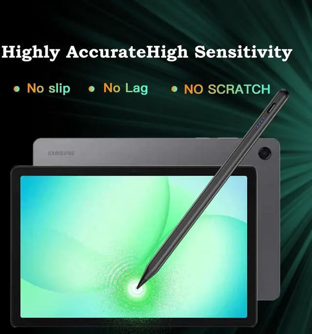 Alt view image 12 of 14 - Stylus Pen for Samsung Galaxy Tab A11+/A11 Android S Pen Compatible with Galaxy Table A9+/A9 8.7/11 inches Table Fast Charging, Magnetic adsorption (Black)