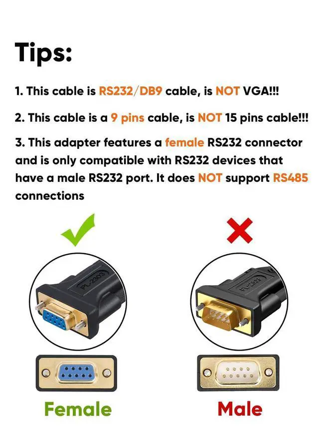 Alt view image 9 of 13 - USB to RS232 Adapter with PL2303 Chipset, 6.6ft USB 2.0 Male to RS232 Female DB9 Serial Converter Cable for Cashier Register, Modem, Scanner, Digital Cameras, CNC,Black