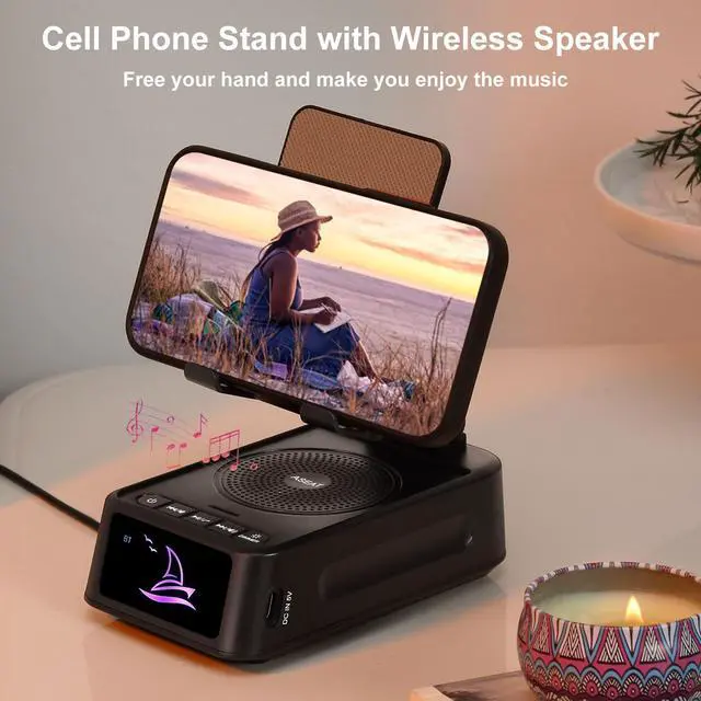 Alt view image 9 of 13 - Cell Phone Stand Bluetooth Speaker for Christmas & Everyday Use - iPhone/Android Compatible, Unique Dad/Guy Gifts