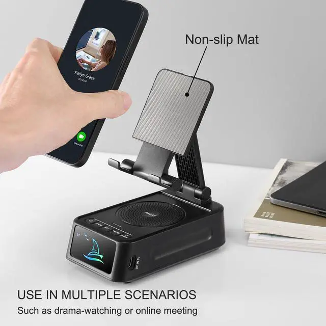 Alt view image 12 of 13 - Cell Phone Stand Bluetooth Speaker for Christmas & Everyday Use - iPhone/Android Compatible, Unique Dad/Guy Gifts
