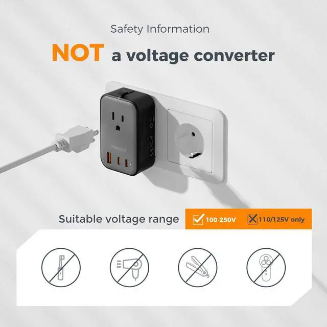 Alt view image 12 of 13 - Travel Adapter PD 20W, Universal Power Adapter 2 USB C 1 USB A, Ultra Thin International Plug Adaptor Worldwide Outlet for US to European UK Italy Spain New Zealand (Type C G A I), 1 Pack