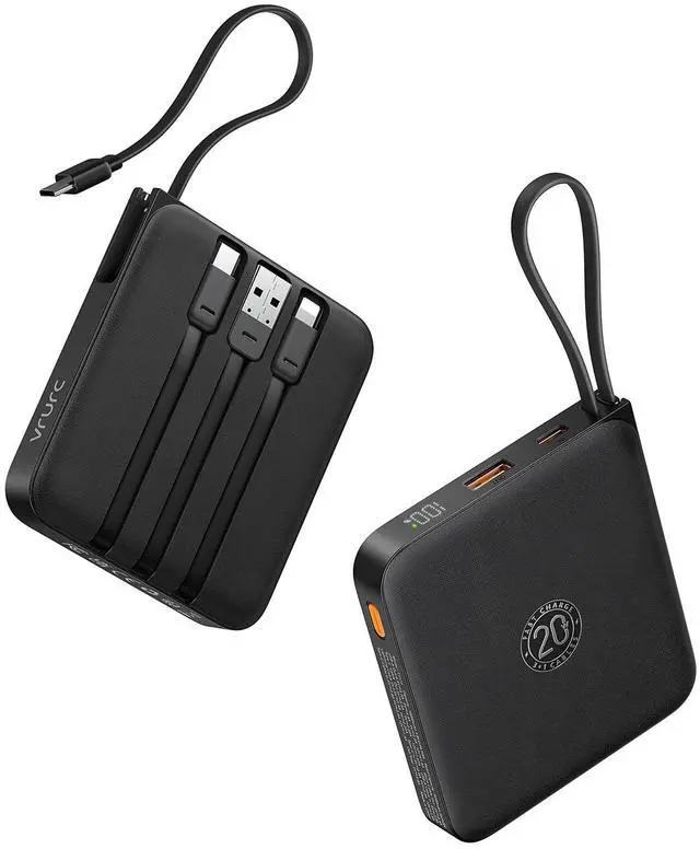 Alt view image 8 of 14 - Portable Charger with Built-in Cable, 10000mAh 22.5W Fast Charging USB C Battery Pack, Cell Phone Power Bank for iPhone 17 16 15 Series Android Tablet (Black)