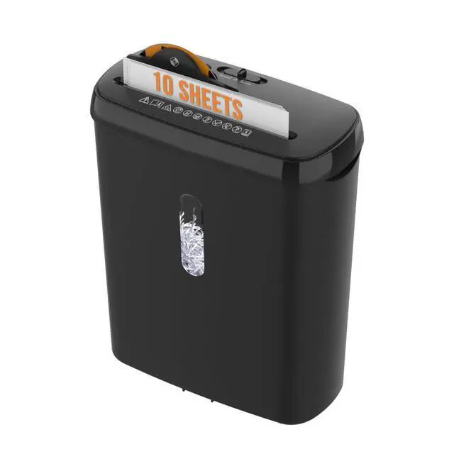 Alt view image 7 of 12 - 10-Sheet Strip Cut Paper Shredder, P-2 Security Level for Home Office, 3.17 Gallon Bin, Shreds CDs & Credit Cards, ETL Certified, Black