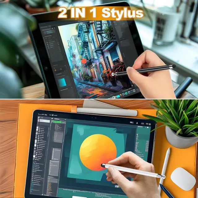 Alt view image 8 of 12 - Stylus (7 Pcs), 2-in-1 Stylus Pen for Touch Screen, High Precision and Sensitivity, Suitable for iPad/iPhone/Samsung/Android Smartphone and Tablets, Compatible with All Touch Screen (Multicolor)