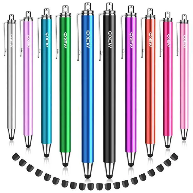 Alt view image 8 of 14 - Stylus Pens for Touchscreens,10 Pack Thin Rubber Tip Stylus Replaceable Tip Feature Bundle W/ 20 Pcs Replacement Tips for iPad iPhone Tablets Smartphone&All Touch Screen Devices(10 Stylus+20Tips)