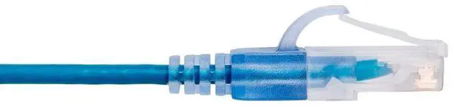 Alt view image 9 of 10 - Cat6A 6in Blue 10-Pk Patch Cable UTP 30AWG 10G Pure Bare Copper Snagless RJ45 SlimRun Series Ethernet Cable