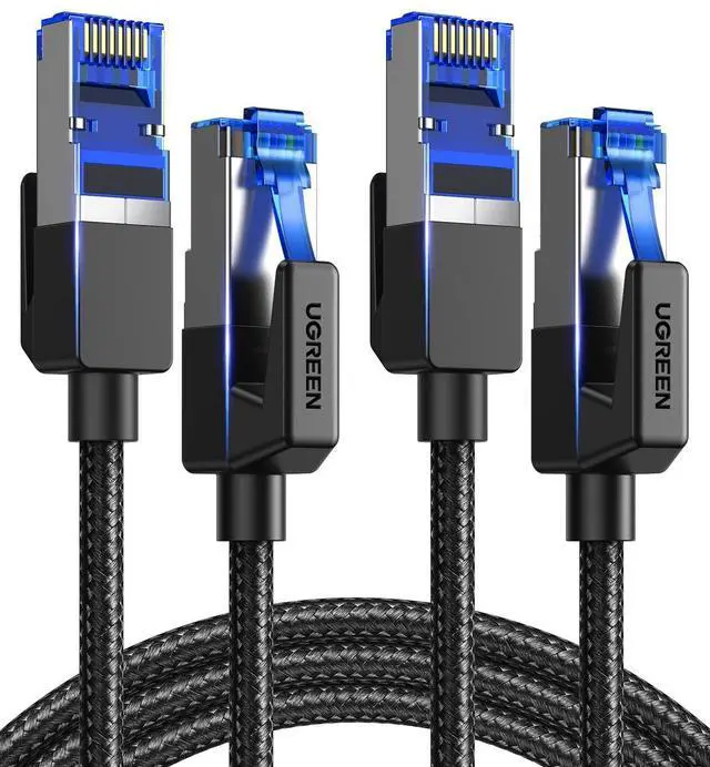 Alt view image 8 of 14 - Cat 8 Ethernet Cable, 2 Pack Ethernet Cable with 40Gbps 2000Mhz High Speed, 26AWG Braided, Shielded Heavy Duty Internet Cable Compatible for Gaming PC PS5 PS4 PS6 Xbox Modem Router, 6FT