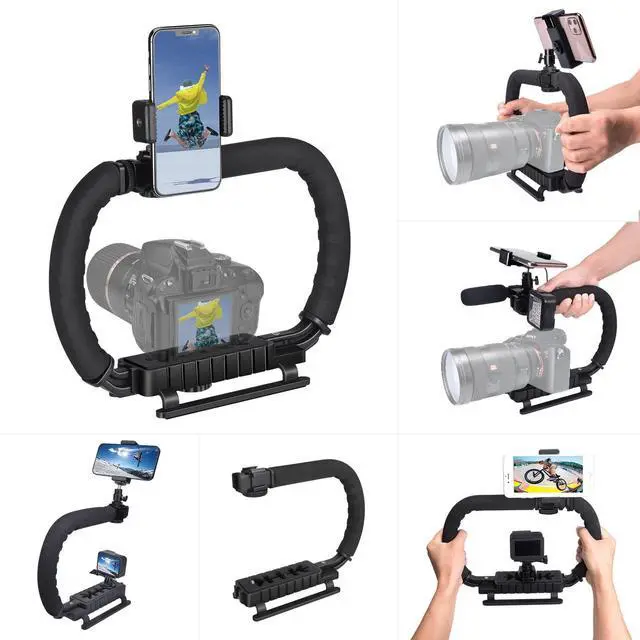 Alt view image 8 of 14 - DSLR/Mirrorless/Action Camera Camcorder Phone Stabilizer Expansion Cage Mount Moviemaking Holder Rig YouTube Tiktok Vlogging Video Kit Compatible with GoPro Canon Nikon Sony iPhone Android