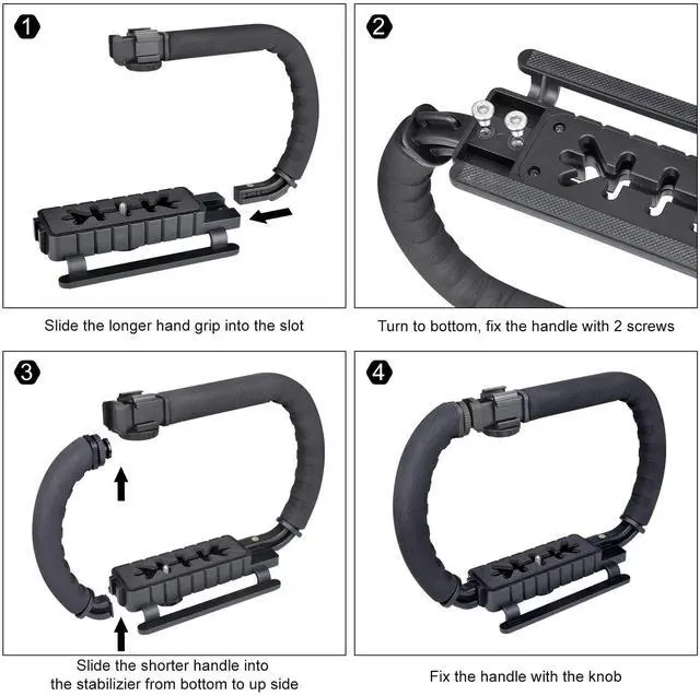 Alt view image 14 of 14 - DSLR/Mirrorless/Action Camera Camcorder Phone Stabilizer Expansion Cage Mount Moviemaking Holder Rig YouTube Tiktok Vlogging Video Kit Compatible with GoPro Canon Nikon Sony iPhone Android