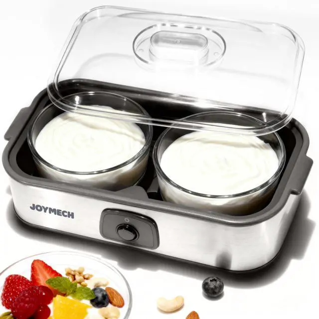 Alt view image 8 of 14 - Yogurt Maker Machine with Two 1-Quart Containers for Larger Batches, Oatmeal, Pudding, or Jello, Food-Grade Martial, One-touch Control, Homemade Yogurt
