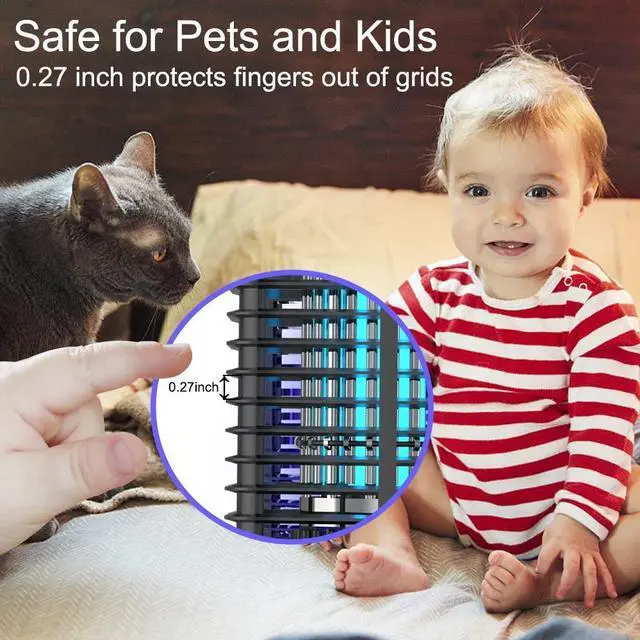 Alt view image 10 of 14 - Bug Zapper 15W for Outdoor and Indoor, High Powered 4000V Electric Mosquito Zappers, Mosquito Killer, Electronic Mosquitoes Light Bulb Lamp for Home Backyard Patio