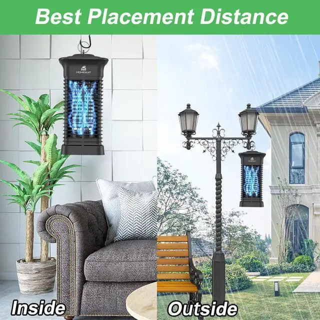 Alt view image 12 of 14 - Bug Zapper 15W for Outdoor and Indoor, High Powered 4000V Electric Mosquito Zappers, Mosquito Killer, Electronic Mosquitoes Light Bulb Lamp for Home Backyard Patio