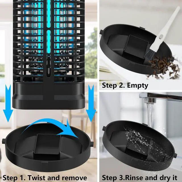 Alt view image 13 of 14 - Bug Zapper 15W for Outdoor and Indoor, High Powered 4000V Electric Mosquito Zappers, Mosquito Killer, Electronic Mosquitoes Light Bulb Lamp for Home Backyard Patio