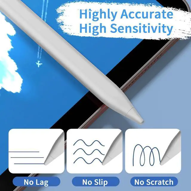 Alt view image 12 of 14 - Stylus Pens for Touch Screens, Universal Fine Point iPad Pencil with Magnetic Adsorption Compatible with iPhone/iPad/Samsung/Android/Tablet & Other Touch Screens (White)