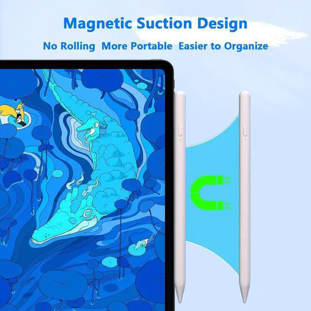 Alt view image 13 of 14 - Stylus Pens for Touch Screens, Universal Fine Point iPad Pencil with Magnetic Adsorption Compatible with iPhone/iPad/Samsung/Android/Tablet & Other Touch Screens (White)