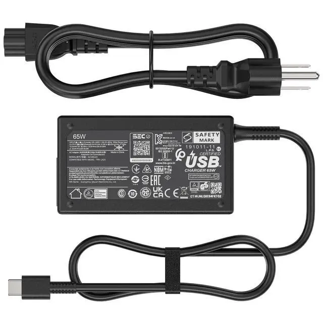 Alt view image 8 of 14 - 65W Laptop USB Charger Compatible with HP EliteBook x360 1040 630 745 835 840 G9 845 860 G10 Elite x2 1012 G2 G4 G8 ProBook 440 450 455 460 Envy x360 17 Spectre - Type-C 20V 3.25A P/N: L65505-002