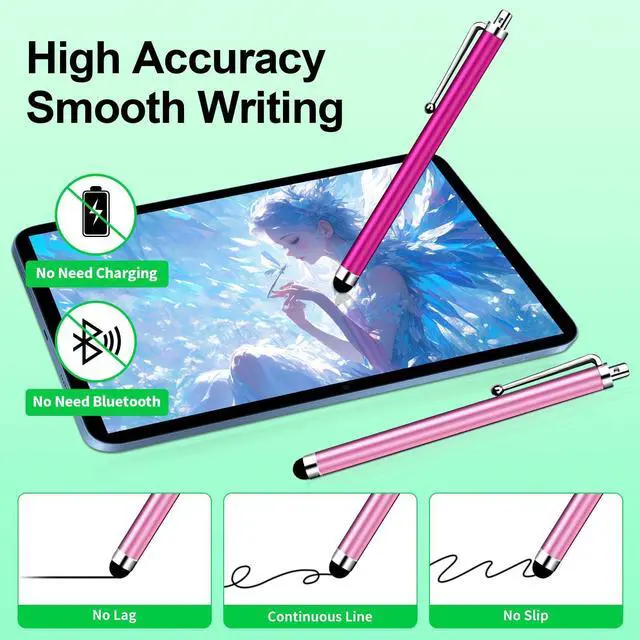 Alt view image 11 of 14 - 20 Pack Stylus Pen,Stylus Pen for Touchscreen High Precision and Sensitivity for Everyday Writing/Drawing,Universal Stylus Compatible with Touch Screens,10 Colors